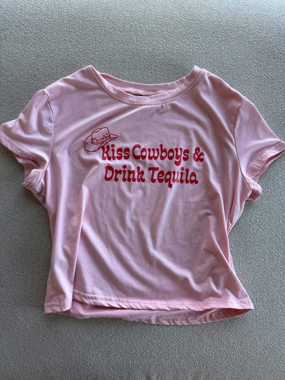 Kiss Cowboys & Drink Tequila Pink Graphic Tee